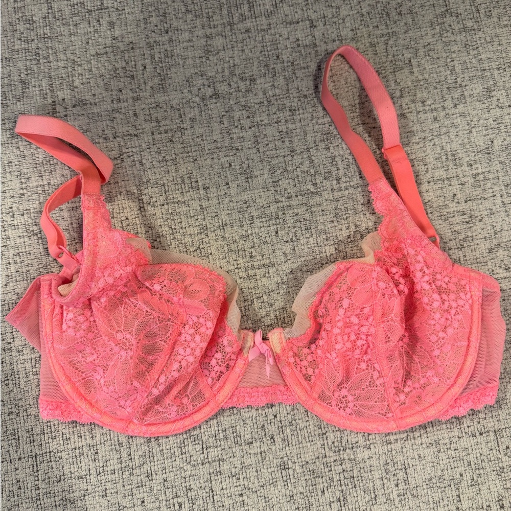 Victoria's Secret Vibrant Pink Lace Bra